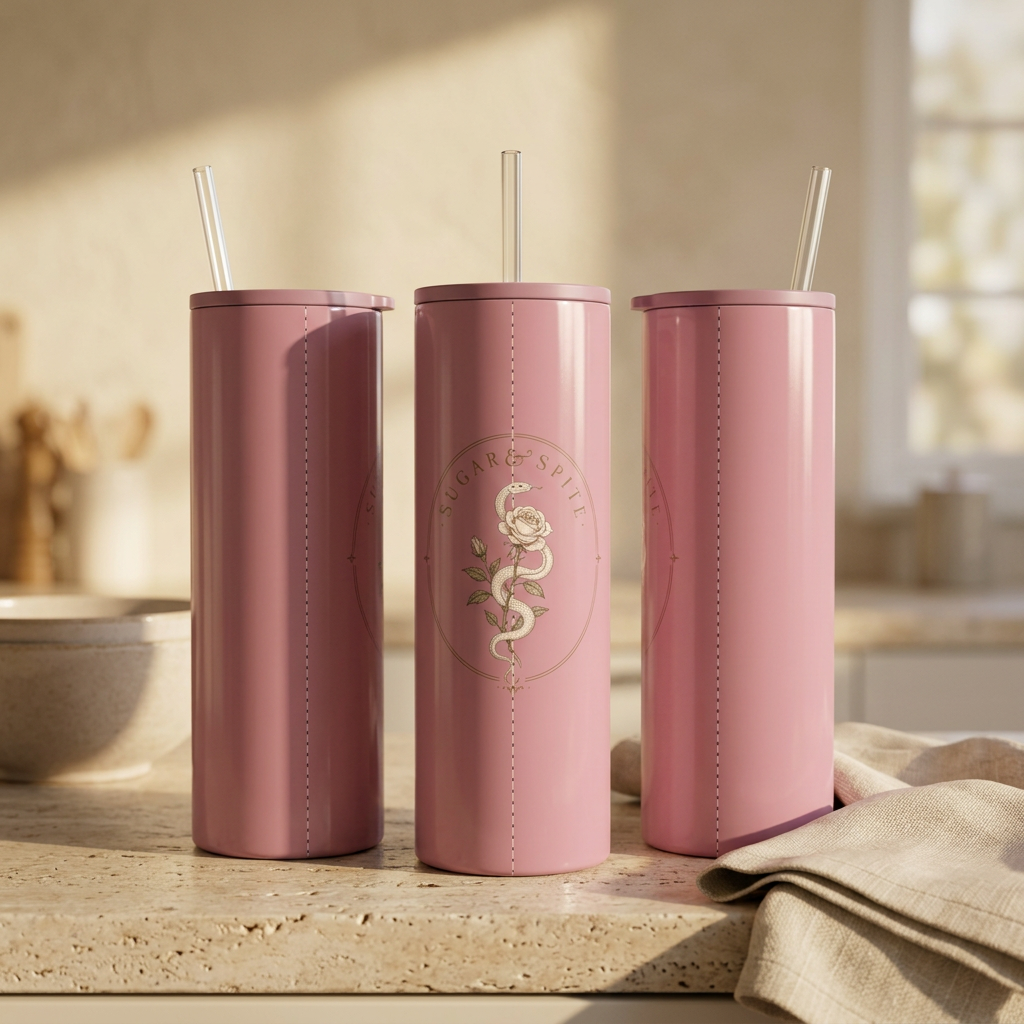 Maker Sip 20oz Tumbler — Vintage Floral Snake Logo Stainless Travel Cup