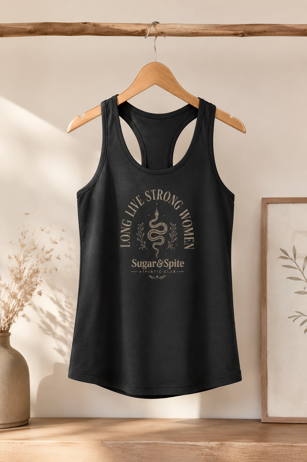 Live Strong Women Racerback Tank — "Sugar & Spice" Fitness & Empowerment Tank Top