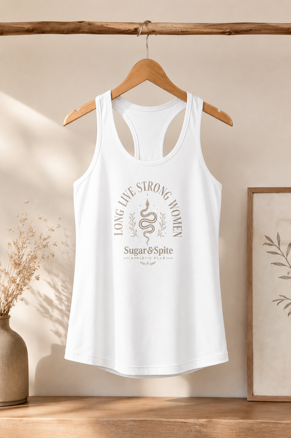 Live Strong Women Racerback Tank — "Sugar & Spice" Fitness & Empowerment Tank Top