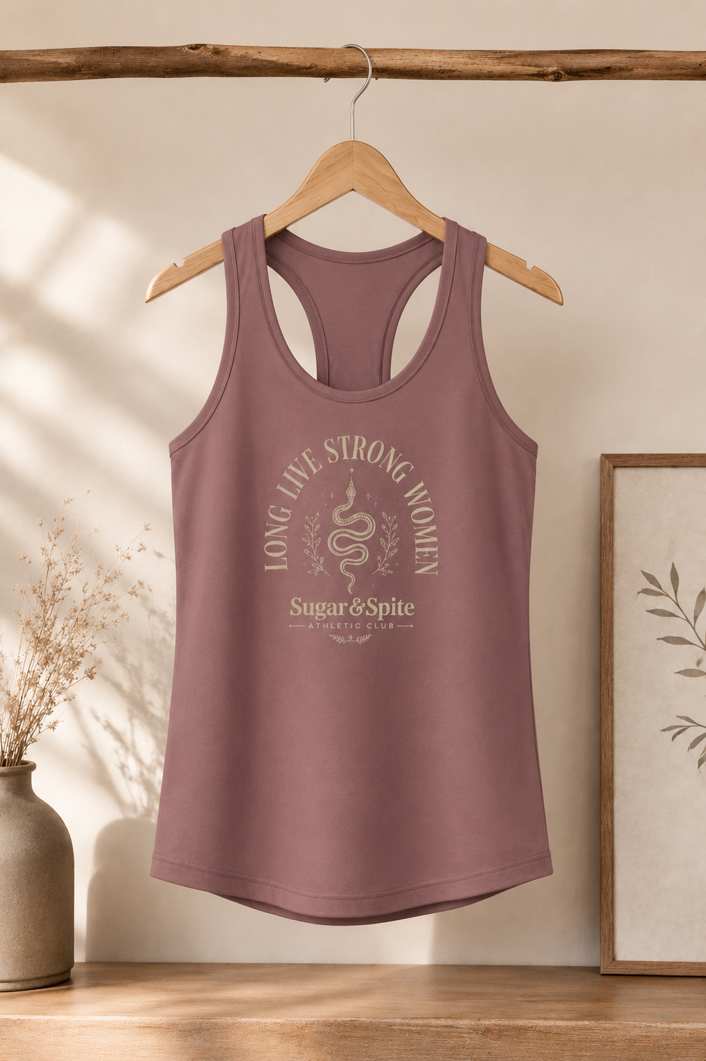 Live Strong Women Racerback Tank — "Sugar & Spice" Fitness & Empowerment Tank Top
