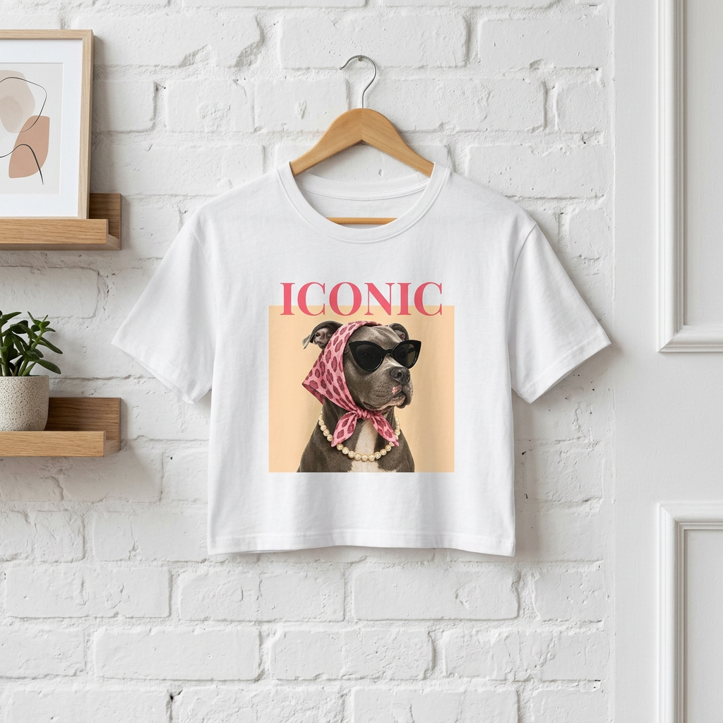 Iconic Dog Boxy Tee — Women's Vintage-Inspired Graphic Shirt