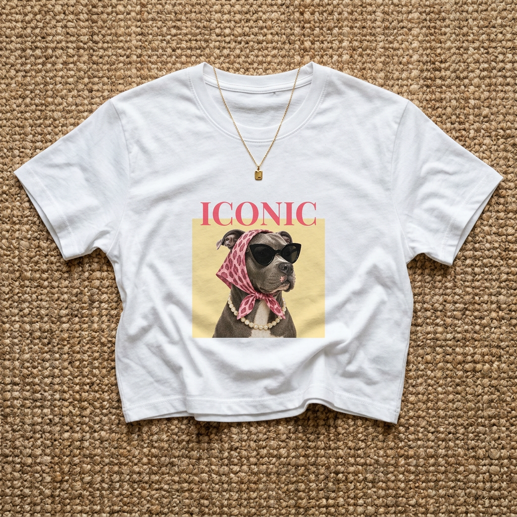 Iconic Dog Boxy Tee — Women's Vintage-Inspired Graphic Shirt