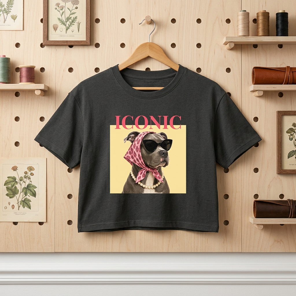 Iconic Dog Boxy Tee — Women's Vintage-Inspired Graphic Shirt