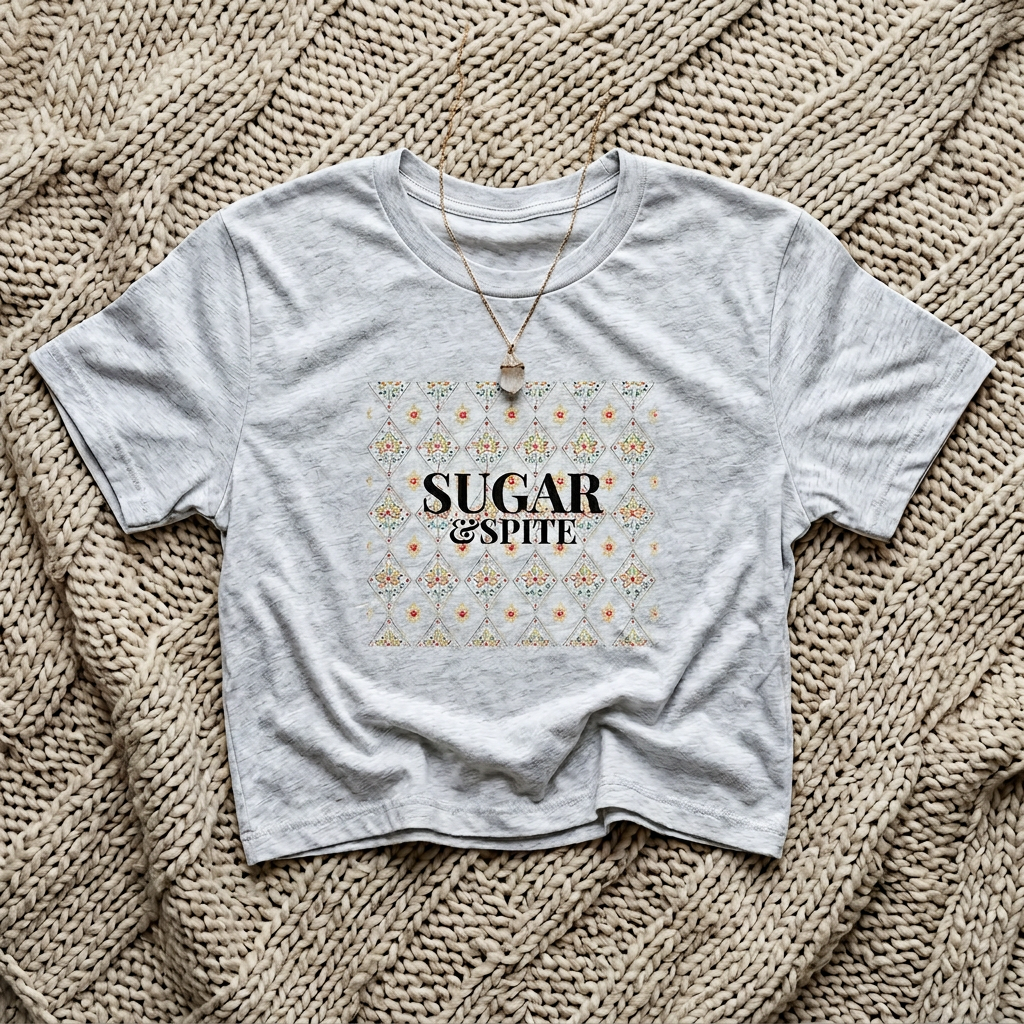 Sugar & Spice Boxy Tee — Women's Floral Graphic Crop T-Shirt