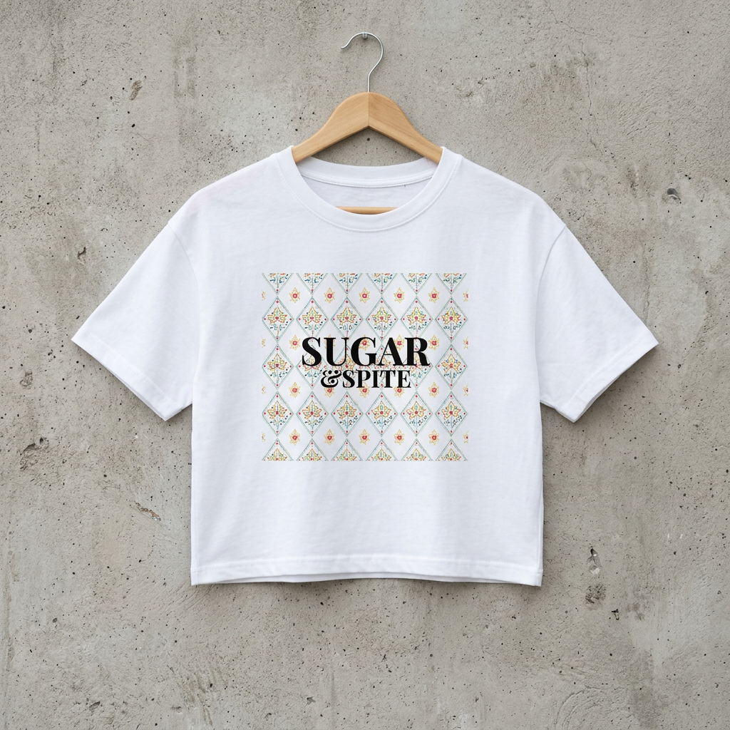 Sugar & Spice Boxy Tee — Women's Floral Graphic Crop T-Shirt