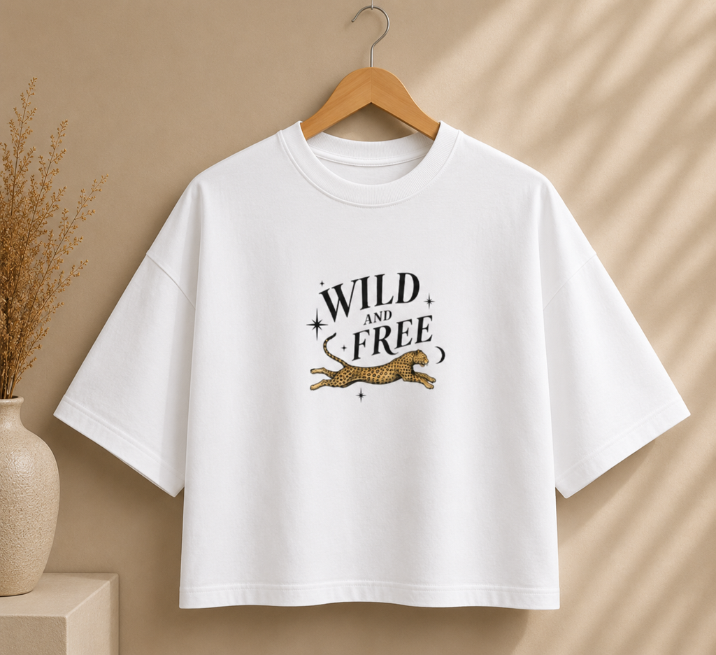 Wild and Free Boxy Tee — Women's Graphic Cropped T-Shirt