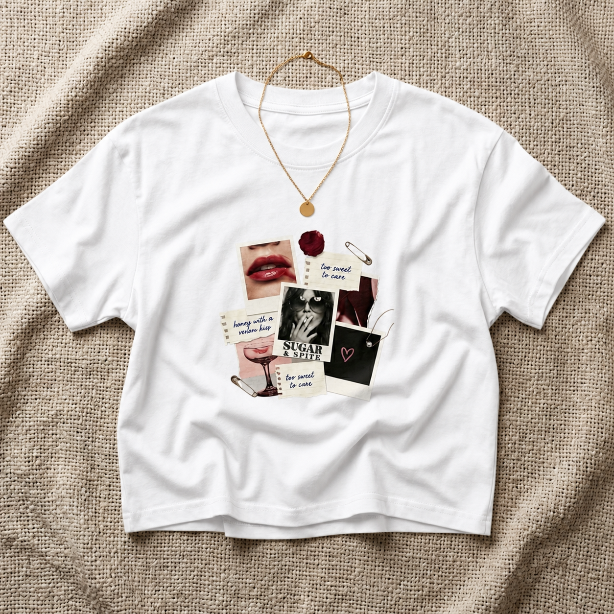 Collage Vibes Boxy Tee — "Be Brave, Be You" Graphic