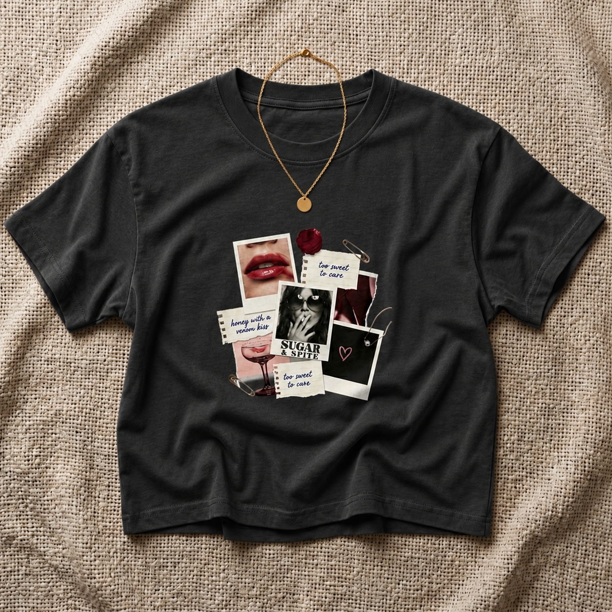 Collage Vibes Boxy Tee — "Be Brave, Be You" Graphic