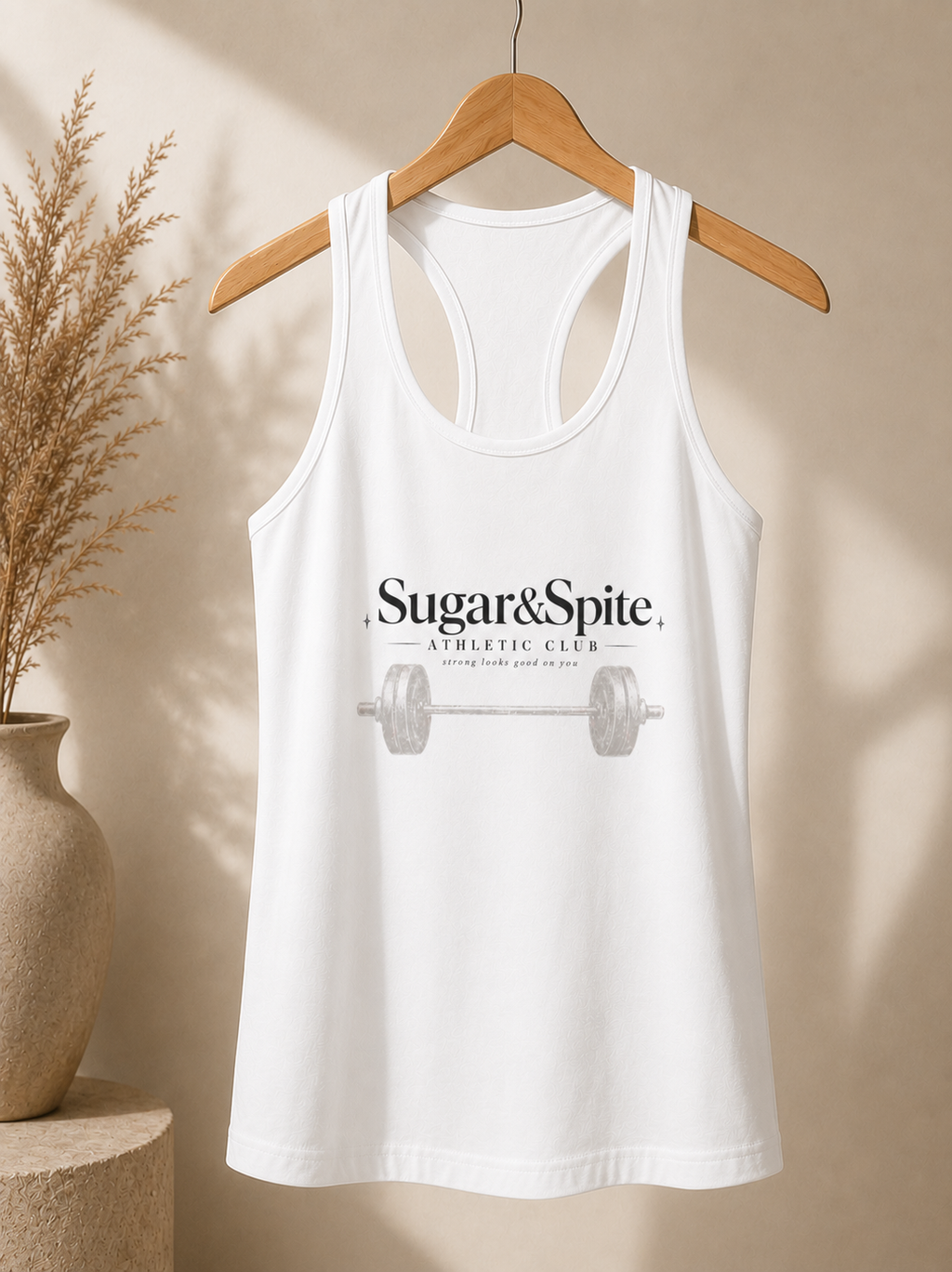 Sugar & Spice Barbell Racerback Tank – Women's Fitness Gym Tank Top