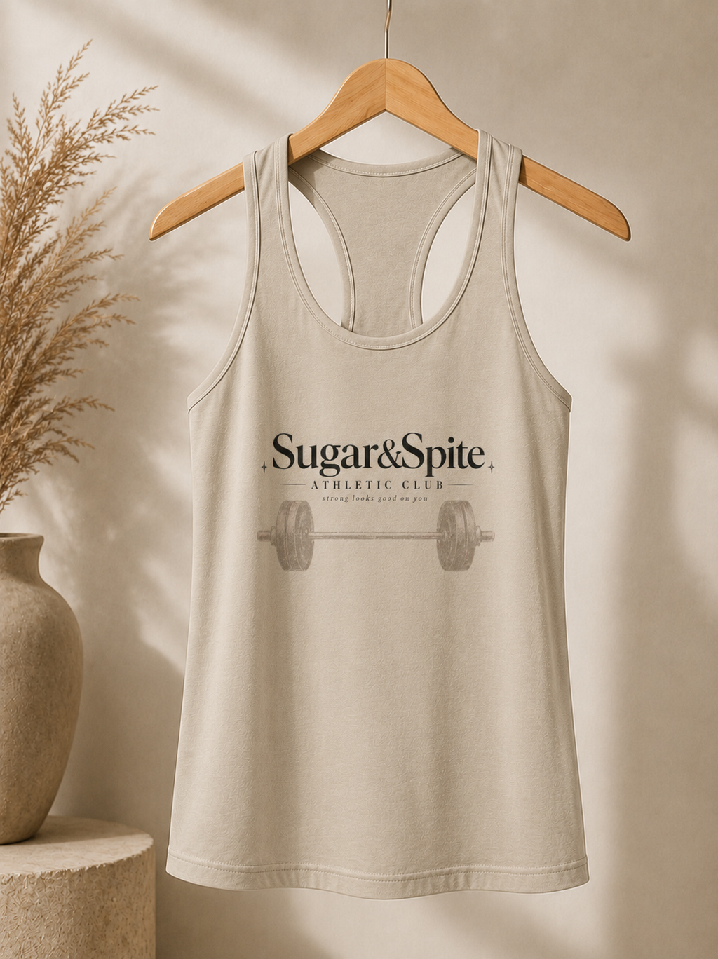 Sugar & Spice Barbell Racerback Tank – Women's Fitness Gym Tank Top