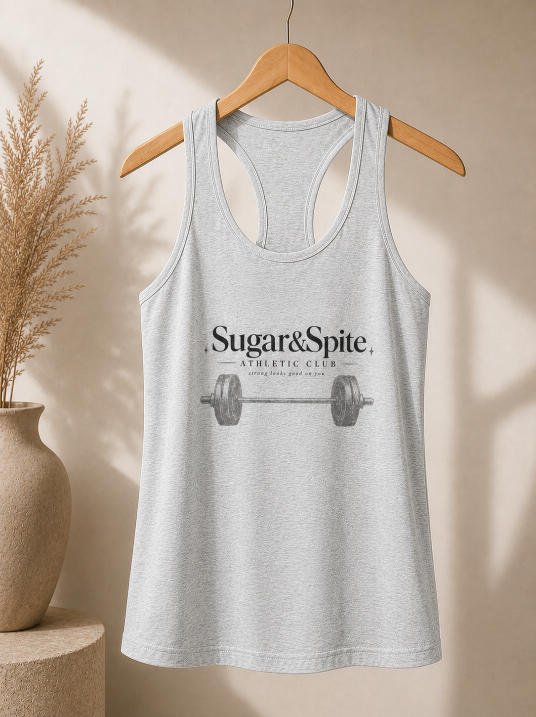 Sugar & Spice Barbell Racerback Tank – Women's Fitness Gym Tank Top