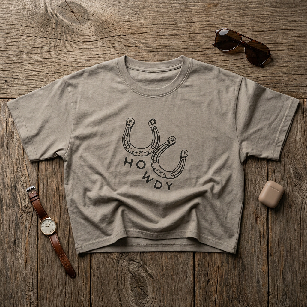 Howdy Horseshoe Boxy Tee