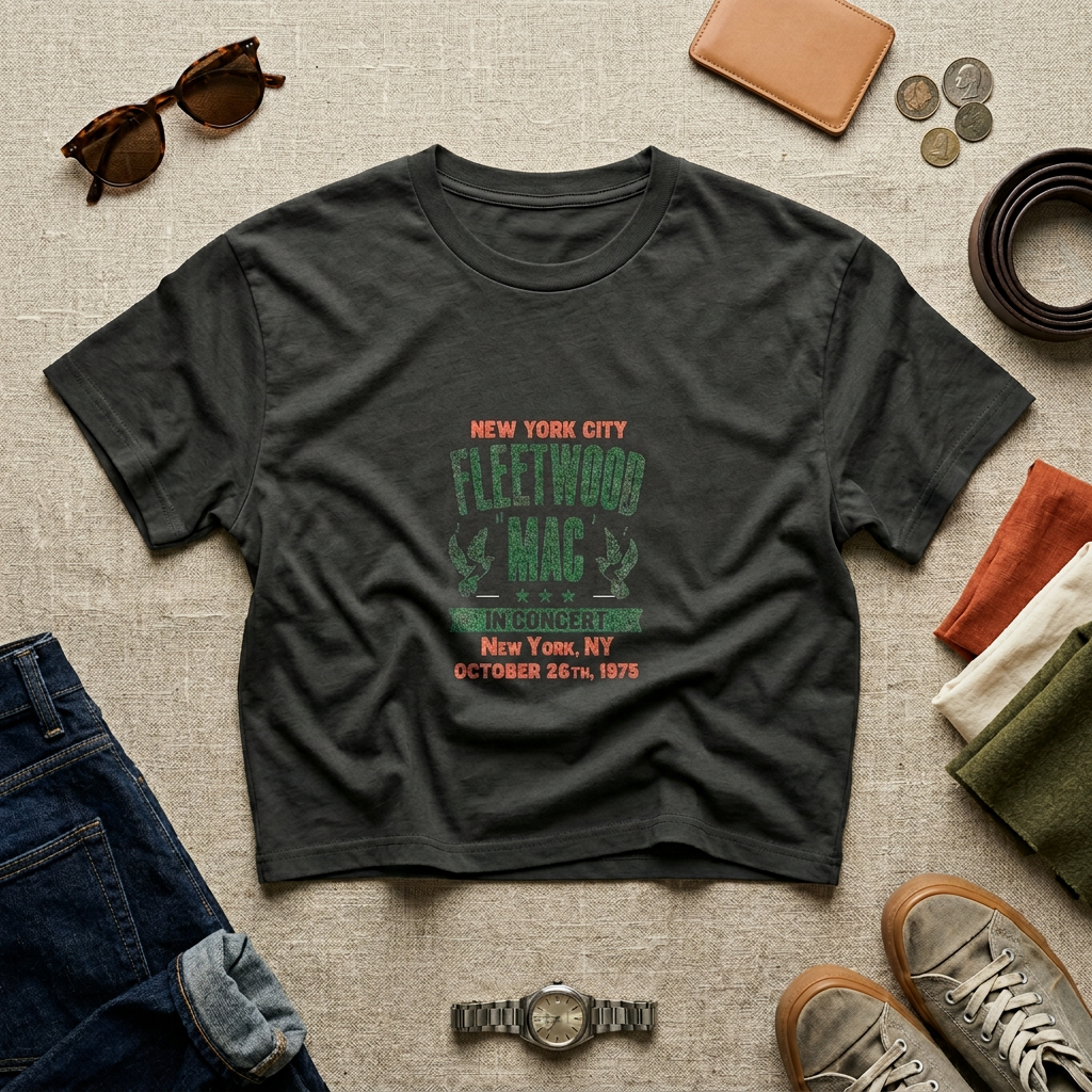 Fleetwood Mac Vintage Tour Boxy Tee — New York City 1975 Concert Shirt
