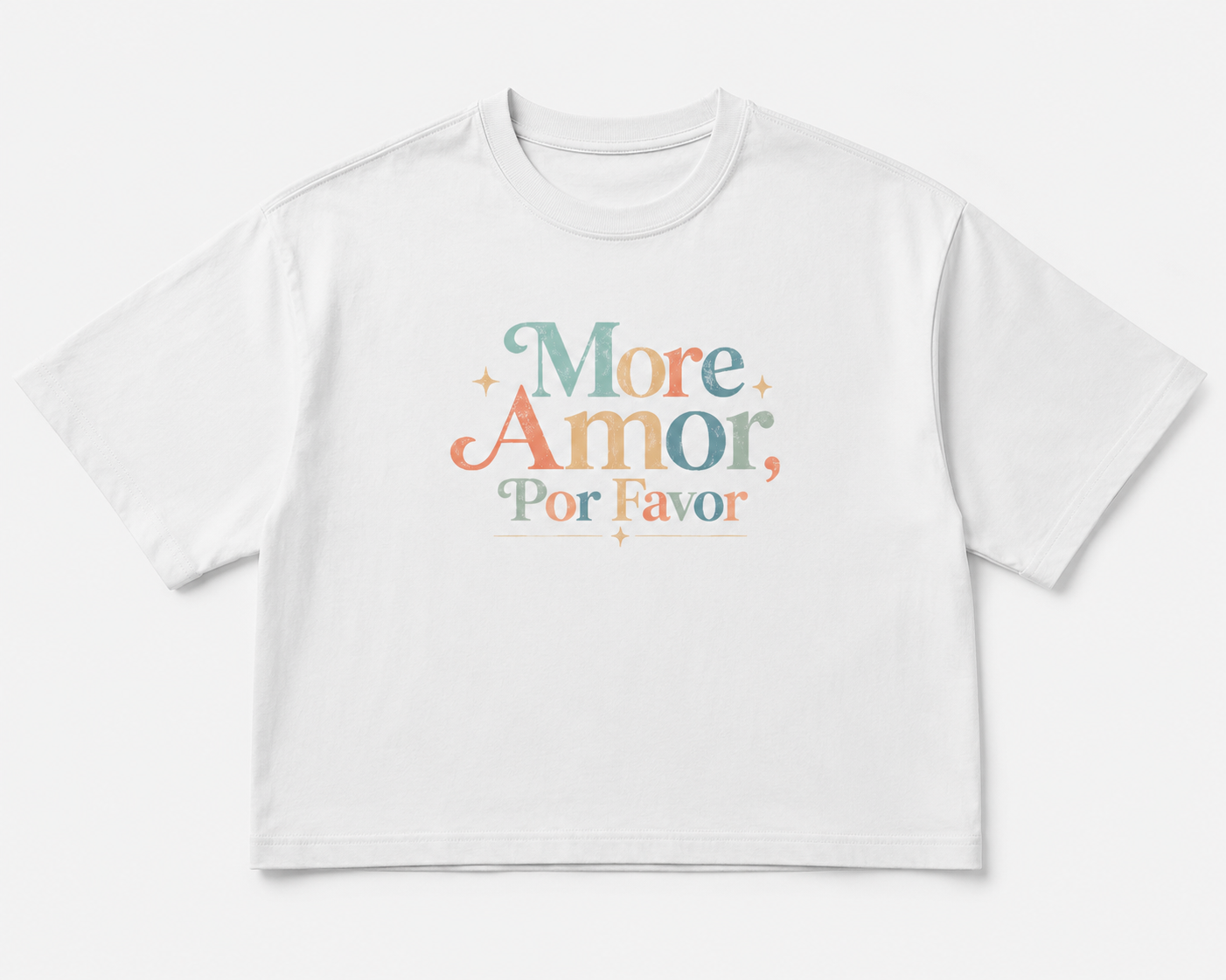 More Amor Por Favor Women's Boxy Tee — Retro Spanish Love Graphic