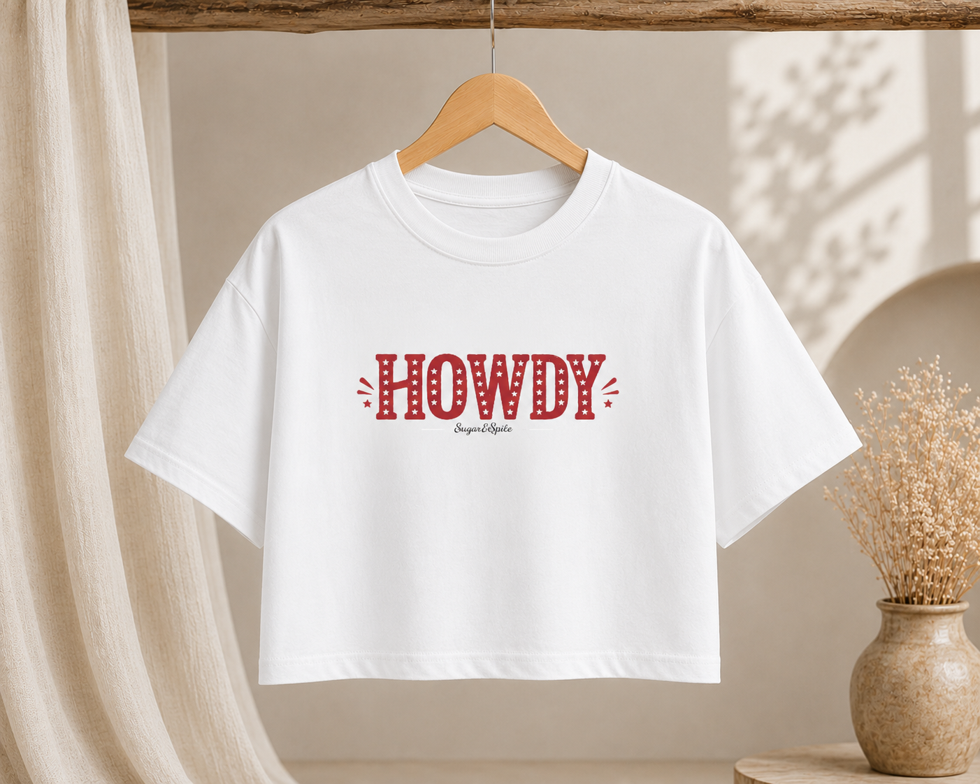 Howdy Boxy Tee — Women's Cropped Western Graphic T‑Shirt