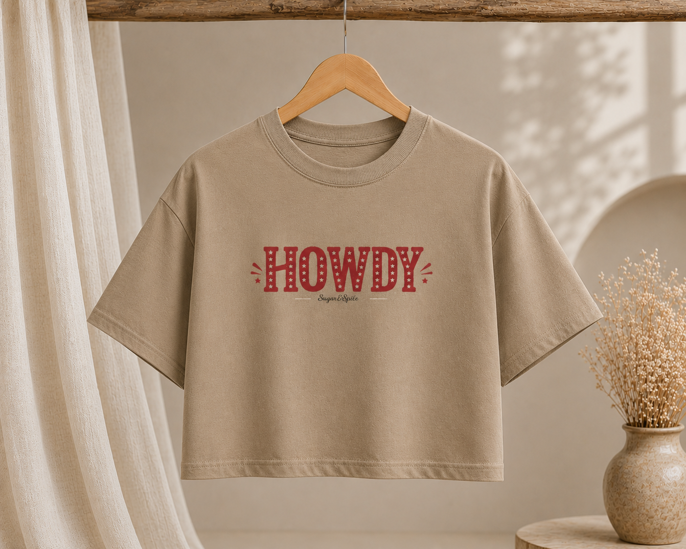 Howdy Boxy Tee — Women's Cropped Western Graphic T‑Shirt