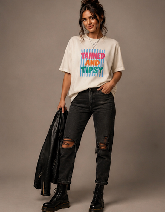 Tanned and Tipsy Boxy Tee