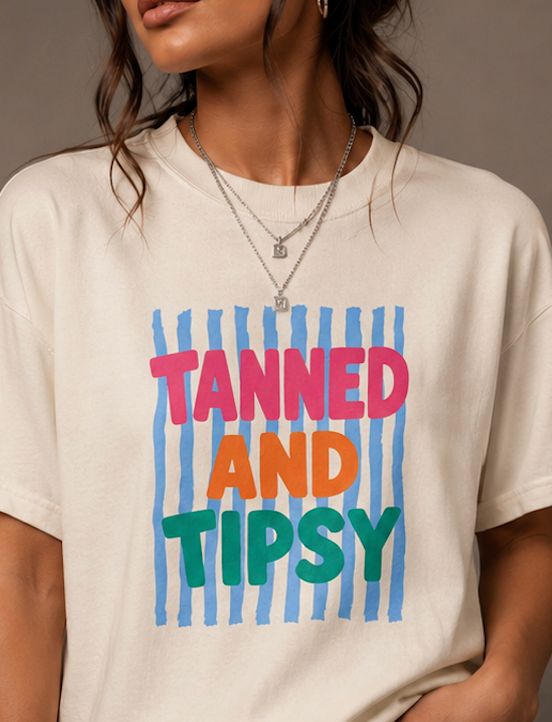 Tanned and Tipsy Boxy Tee