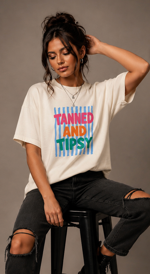 Tanned and Tipsy Boxy Tee