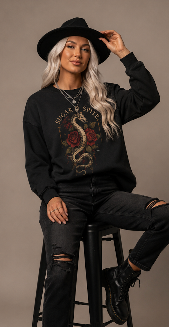 Sugar & Spite Serpent Oversized Crewneck
