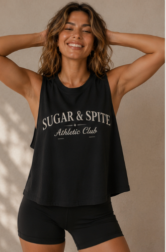 Sugar & Spite Athletic Club Crop Tank Top