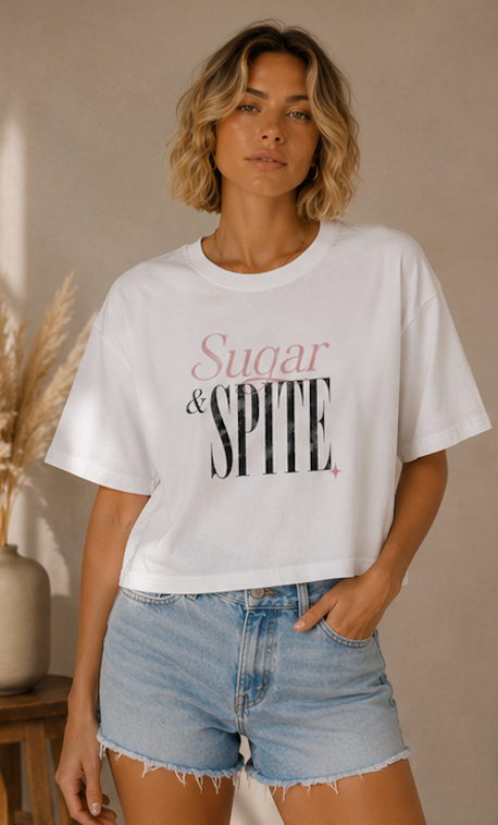 Sugar & Spite Script Boxy Tee