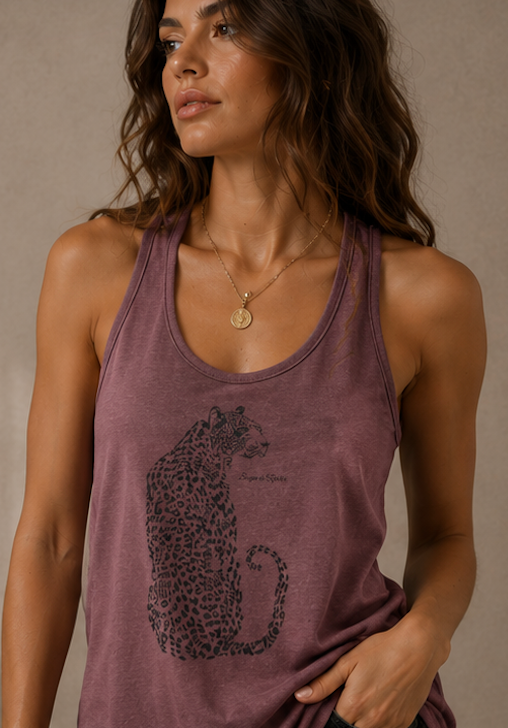 Leopard Outline Women's Racerback Tank Top