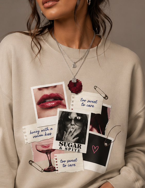 Collage Graphic Crewneck Sweatshirt