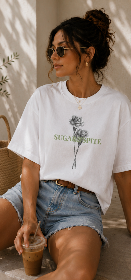 Sugar & Spite Floral Boxy Tee