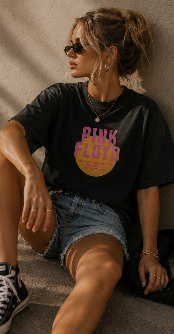 Pink Floyd Retro Sunset Boxy Tee