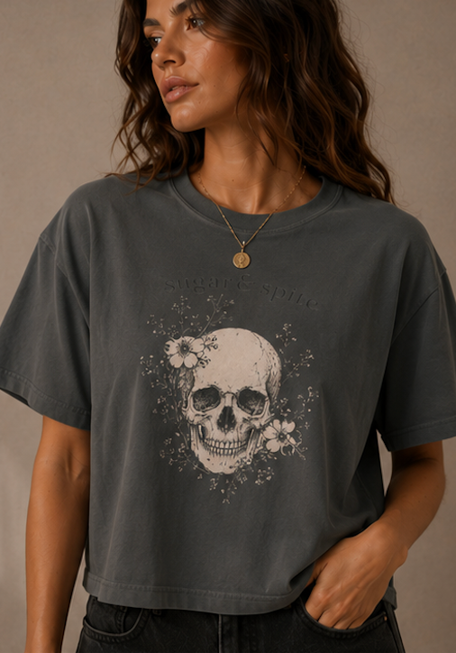 Sugar & Spite Skull Boxy Tee