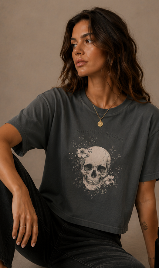 Sugar & Spite Skull Boxy Tee