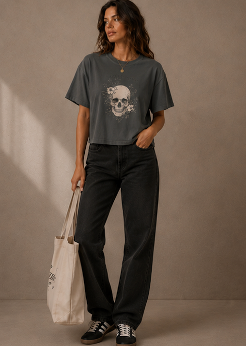 Sugar & Spite Skull Boxy Tee