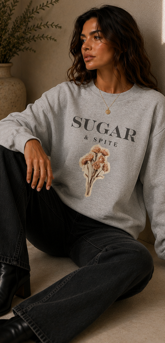 Sugar & Spite Floral Crewneck Sweatshirt