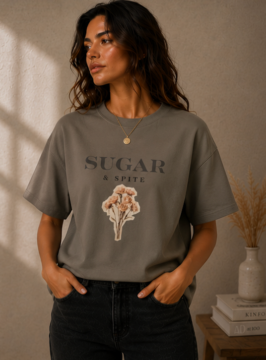 Sugar & Spite Floral Boxy Tee