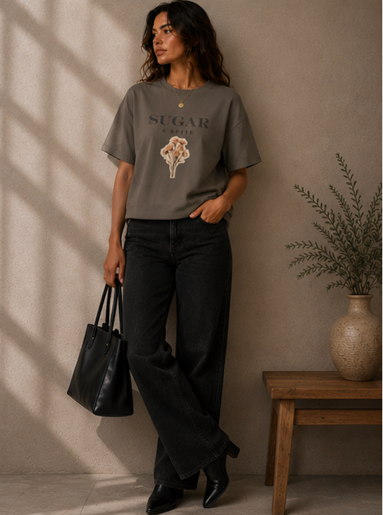 Sugar & Spite Floral Boxy Tee