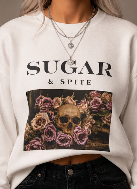 Sugar & Spite Skull Crewneck Sweatshirt