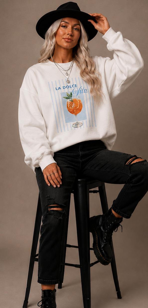 La Dolce Vita Oversized Crewneck Sweatshirt