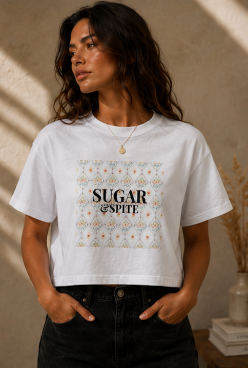 Sugar & Spite Women's Floral Boxy Tee