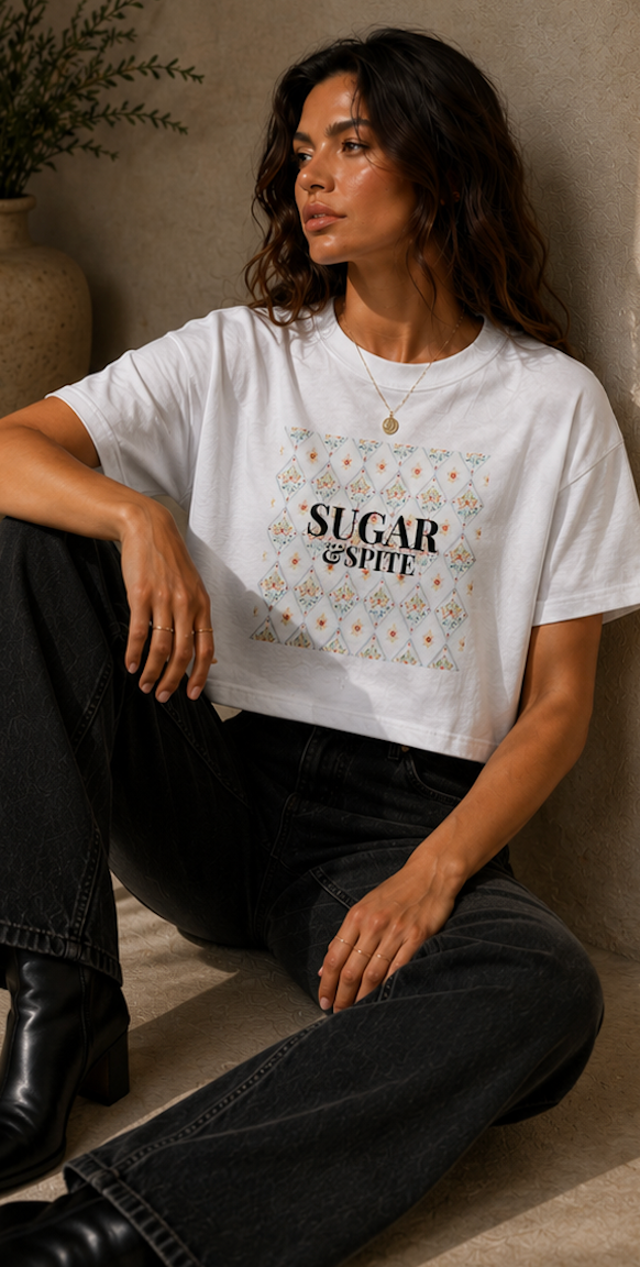 Sugar & Spite Women's Floral Boxy Tee