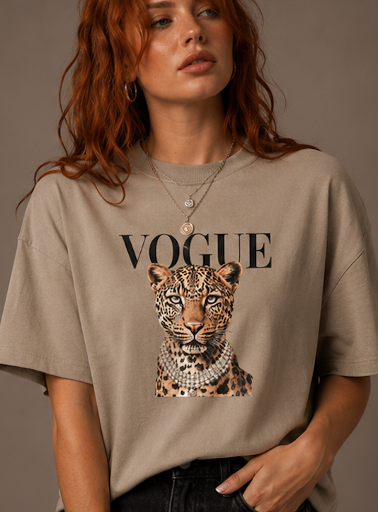 Vogue Leopard Boxy Tee