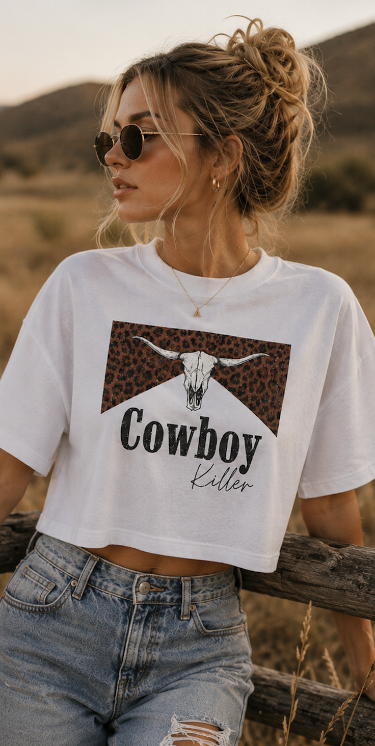 Cowboy Killer Leopard Boxy Tee