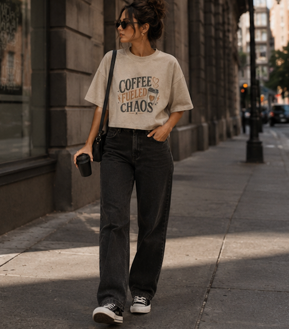 Coffee Fueled Chaos Boxy Tee