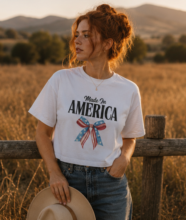 Made in America Patriotic Boxy Tee