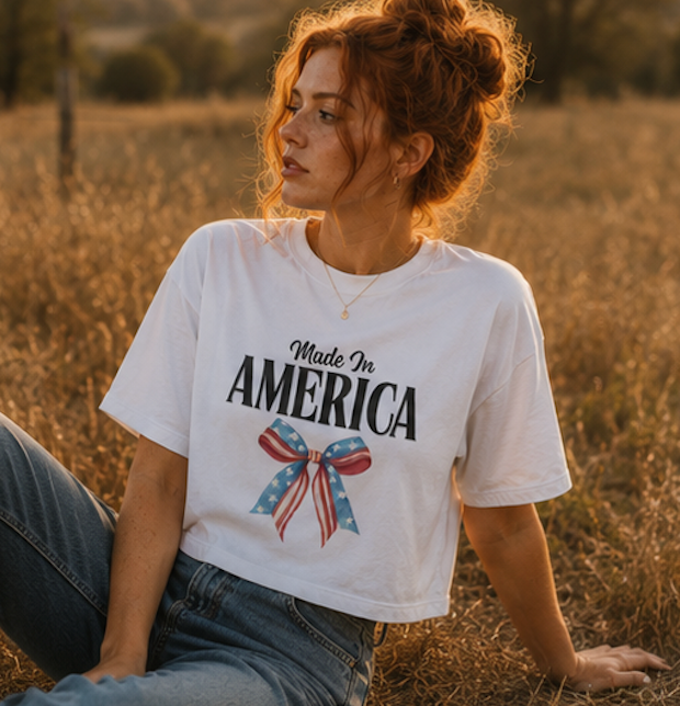 Made in America Patriotic Boxy Tee