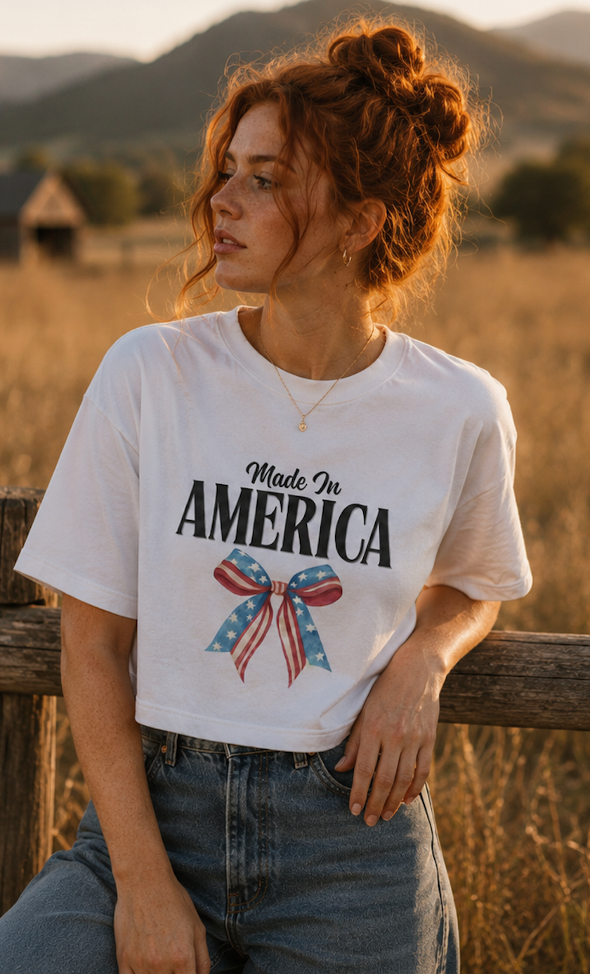 Made in America Patriotic Boxy Tee