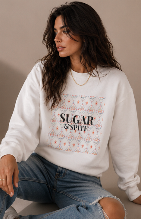 Sugar&Spite Floral Crewneck Sweatshirt