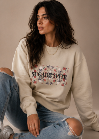 Sugar&Spite Crewneck Sweatshirt Floral Skull