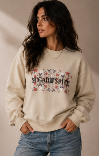 Sugar&Spite Crewneck Sweatshirt Floral Skull
