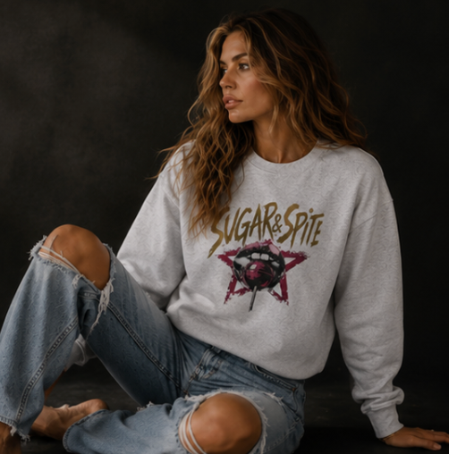 Sugar&Spite Lips and Pop Crewneck Sweatshirt